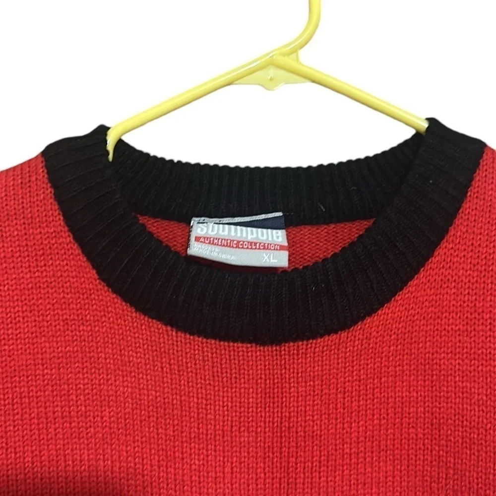 Vintage Y2K Mens South Pole Denim Co Red White Black Size XL Logo Spell Out